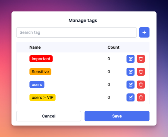 Assets Catalog Manage Tags
