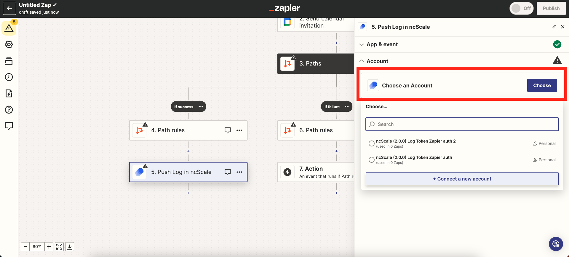 ncscale_zapier_chose_ncscale_account