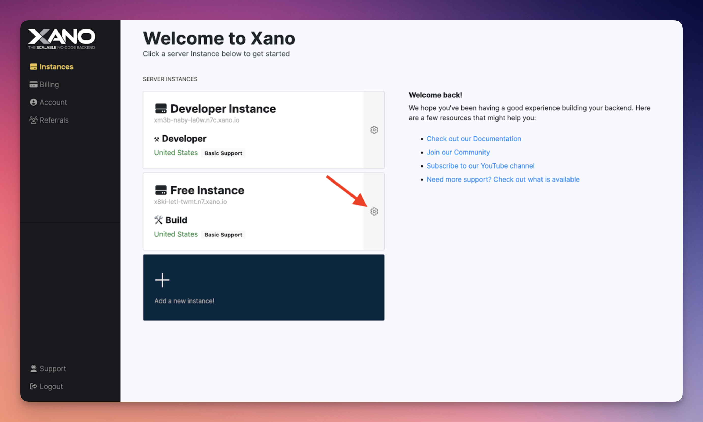 Xano reconnect step 1.1