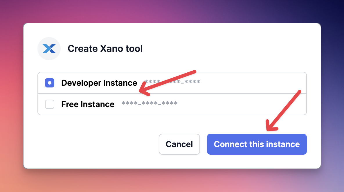 Xano reconnect step 2.3