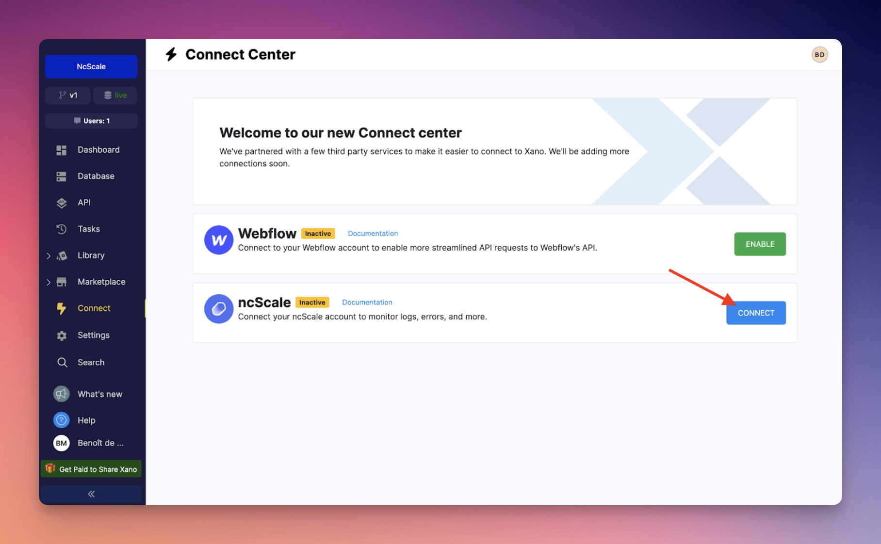 Xano reconnect step 3.4